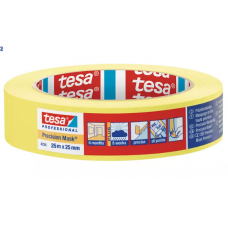 Малярная лента (скотч) TESA®, для четкого края, желтая (6мес) 25х25м 4334