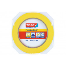 Малярная лента (скотч) TESA®, для четкого края, жёлтая 9 мм Х 50м (5 мес), 04334-00030-00